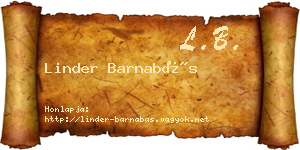 Linder Barnabás névjegykártya